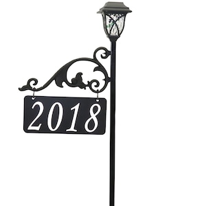 Address America - Annandale Double Sided Reflective Address Sign with Solar Lamp