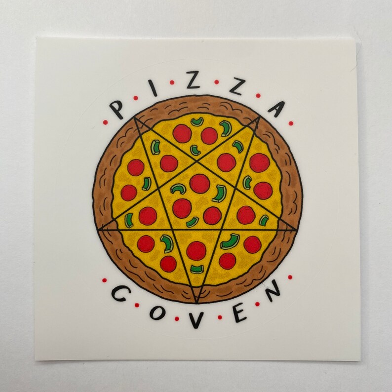 Pentagram Pizza Sticker | Etsy