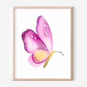 Hand Painted Butterfly Watercolor Digital Download - Butterfly Printable - Butterfly Art - Girl Nursery