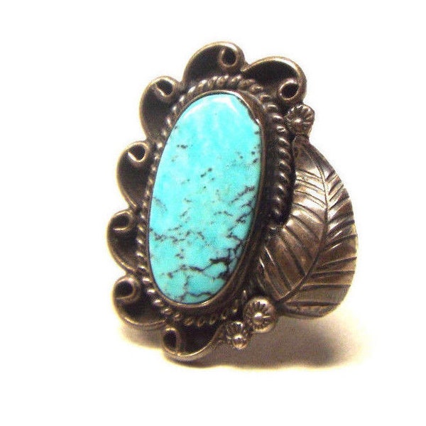 Navajo Turquoise Ring- Size 5.5 Native American Vintage Jewelry Glenn & Irene Sandoval