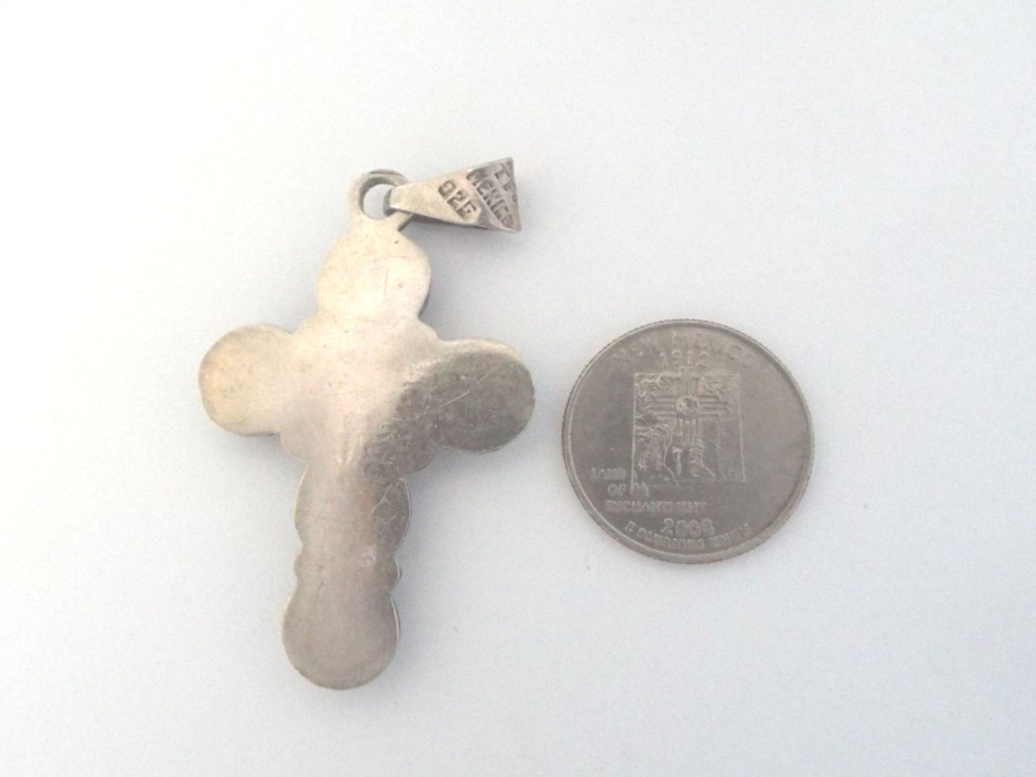 Beaded Cross Pendant Mexican Silver With Taxco Hallmarks Etsy