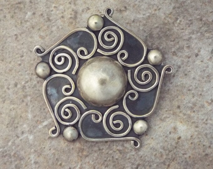 Mexican Silver Brooch Pendant With Taxco Hallmarks TO77 Etsy