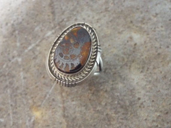 Ammonite Silver Ring Native American Jewelry Arst… - image 3