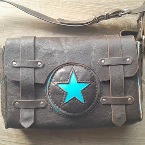 Leather satchel.