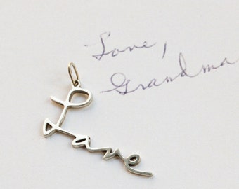 Custom Handwriting Pendant | Handwriting Love Pendant | Silver Signature Pendant