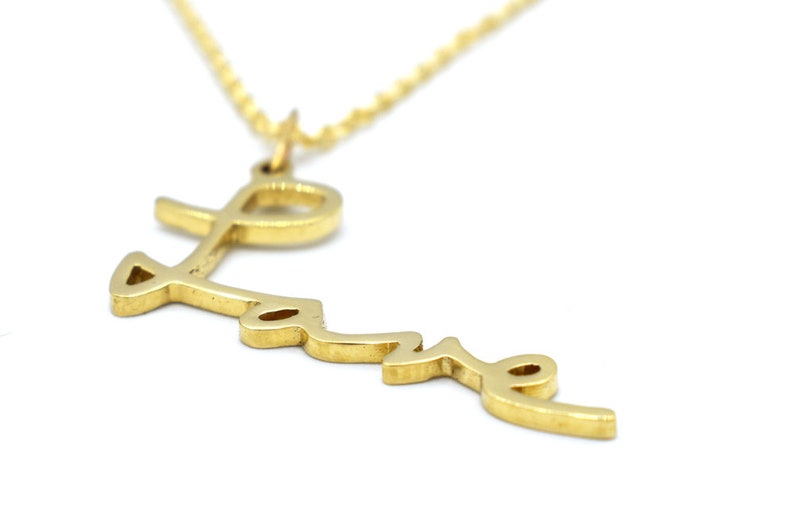 Custom Handwriting Necklace in 14k Gold Etsy