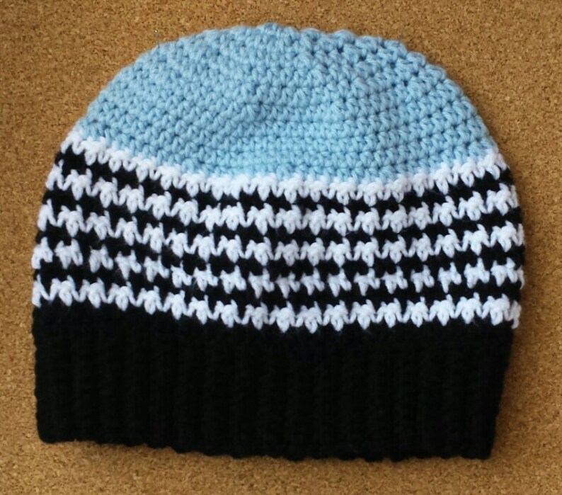 Crochet Houndstooth Beanie Winter Hat