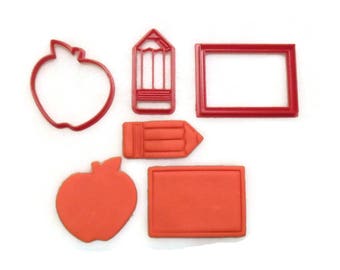 Zurück zu Schule Apple Tafel Bleistift Cookie Cutter Fondant-Ausstecher