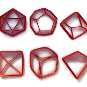 Role Playing Game RPG Polyhedral Dice cookie cutter fondant cutter set