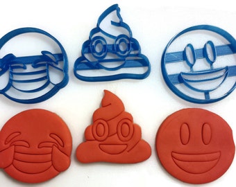 3 Piece Emoji Icon Cookie Cutter Set