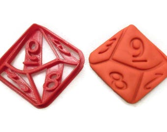 D10 10 Sided Die cookie cutter fondant cutter