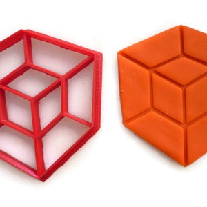 Hypercube Tesseract cookie cutter fondant cutter