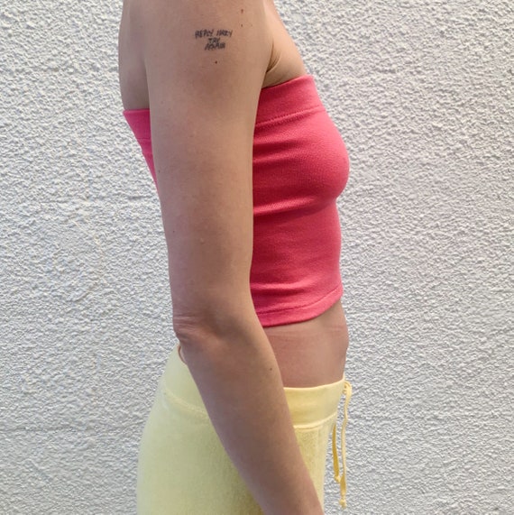 pale yellow tube top