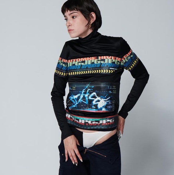 Jean Paul Gaultier 90s Graphic Print Long Sleeve Top Jpg - Etsy