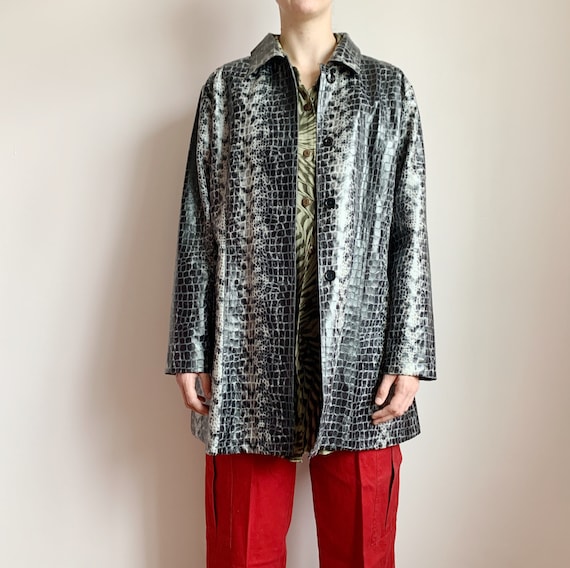 snake "skin" textured vinyl jacket · super 90s / y