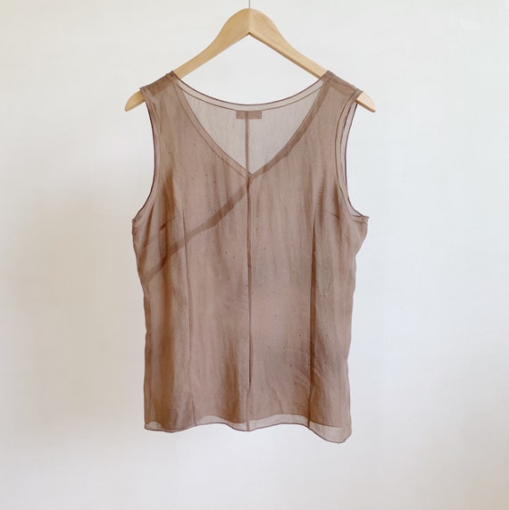 airy pure silk sleeveless blouse · vintage naf na… - image 4
