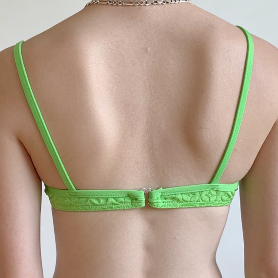 90s high thigh geo print  bikini · bright neon gr… - image 3