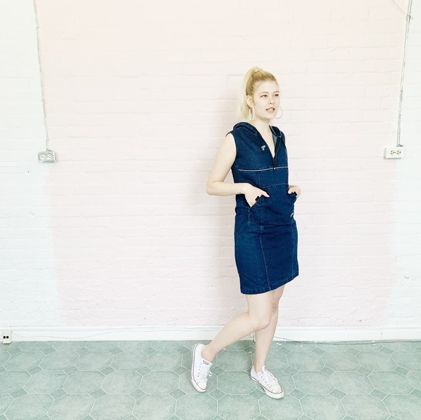 denim pullover dress