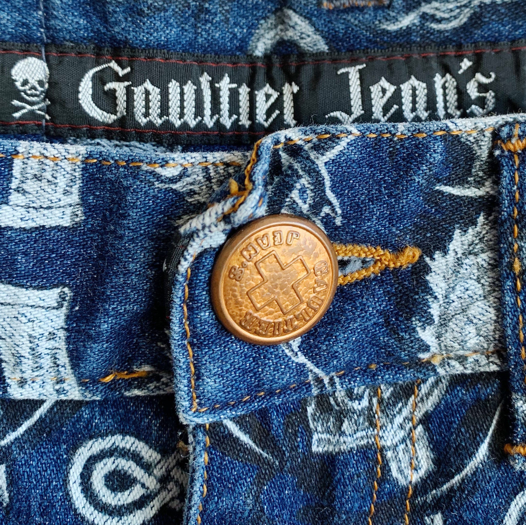 【素敵なデザイン❗️】90's Jean Paul Gaultier つなぎ Jean Paul Gaultier Tribal Print Jeans · 90s Gaultier Dragon
