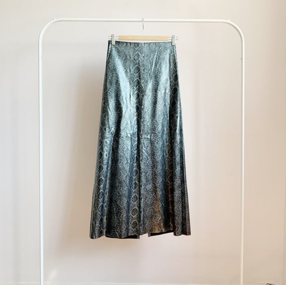 high waisted 'snake skin leather' maxi skirt · met