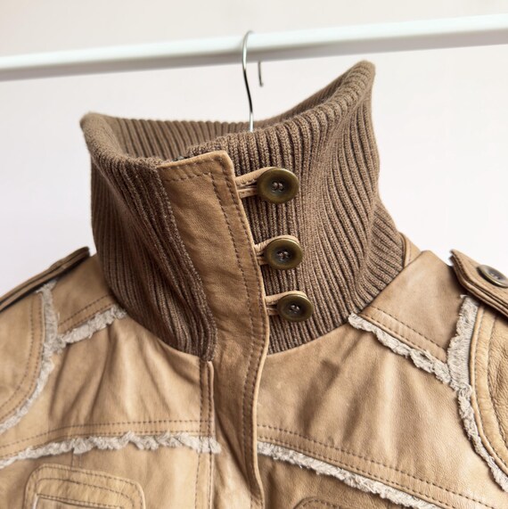 leather jacket a-2 brown y2k Vintage 90s y2k Chevirex Leather