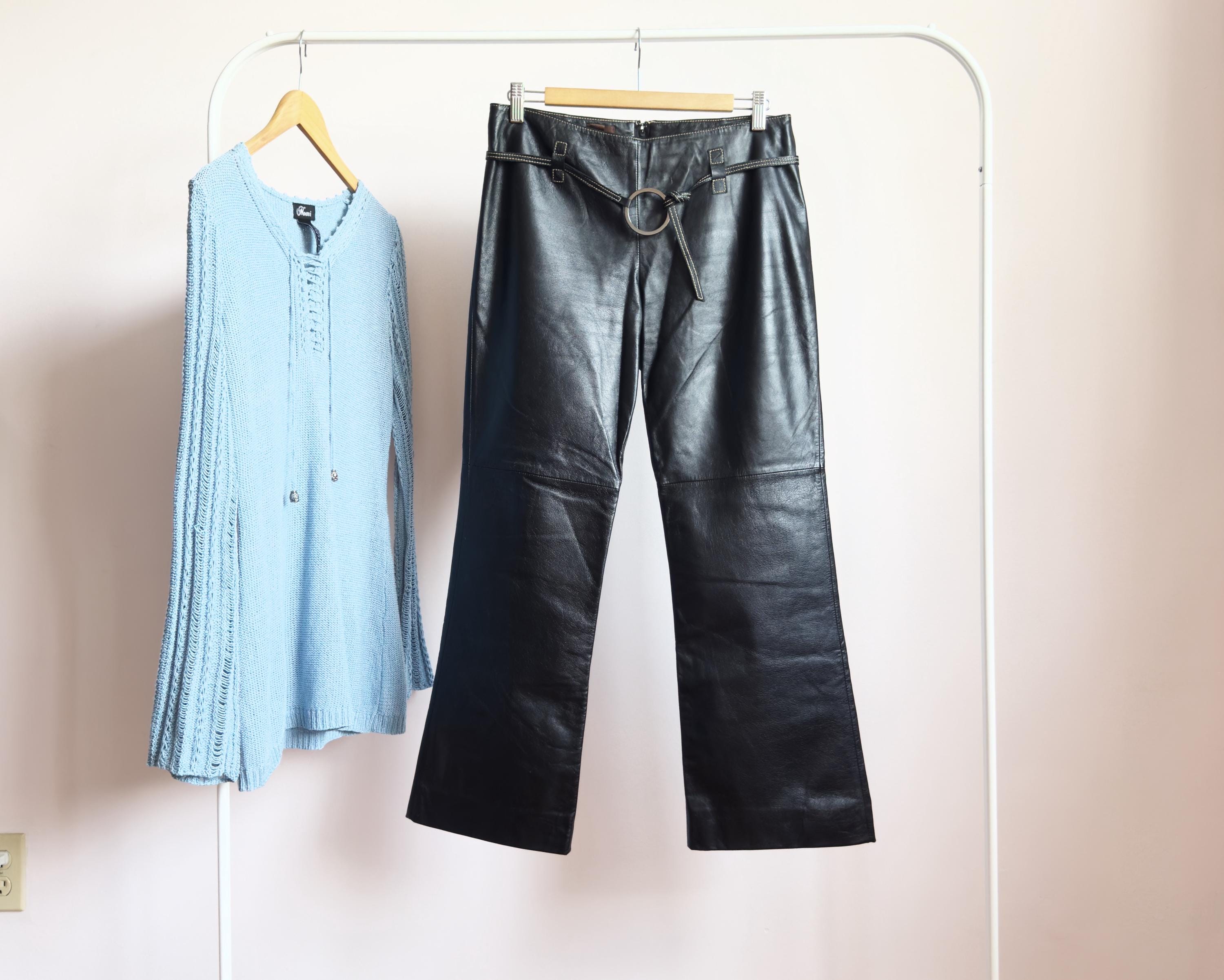 Y2k Leather Pants - Etsy