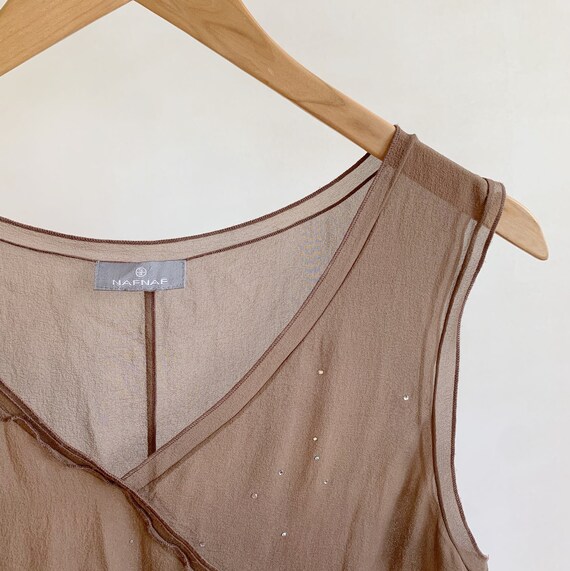 airy pure silk sleeveless blouse · vintage naf na… - image 3