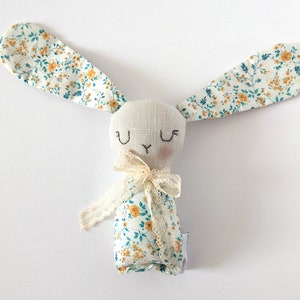 Stuffed bunny toy Farmhouse Fabric Bunnies Boho stuffed bunny Basket filler gift image 2