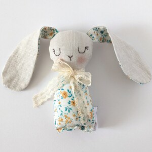 Stuffed bunny toy Farmhouse Fabric Bunnies Boho stuffed bunny Basket filler gift image 3