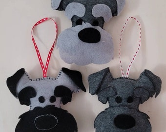 Benutzerdefinierte Filz Schnauzer Ornament, handgemachte Hund Haustier Ornament