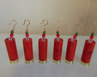 Winchester Shotgun Shell Christmas Ornaments With Beads-Shotgun Shell Ornament- Bullet Ornament-Bullet Xmas Tree Decor-Price Is Per Ornament