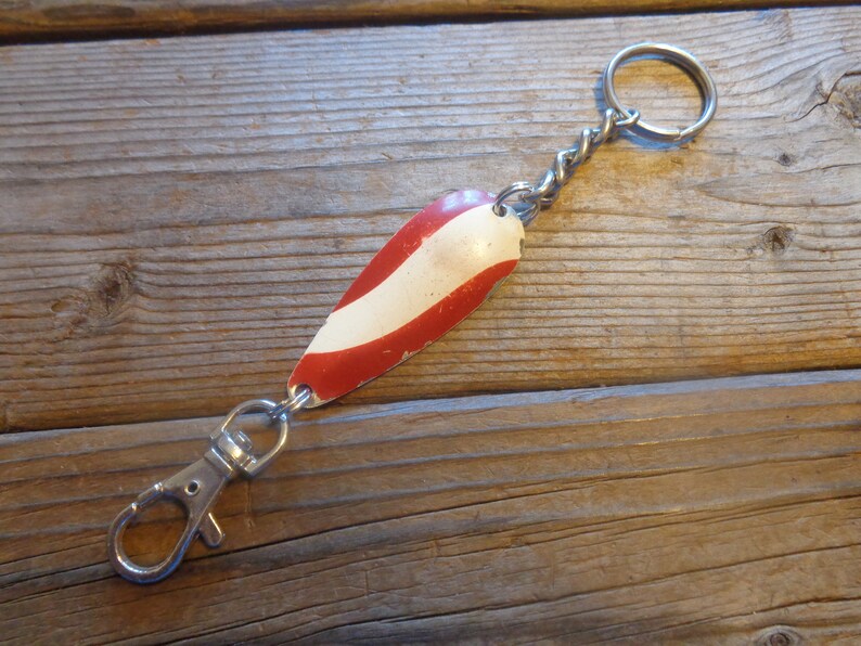 Vintage marathon Spoon Fishing Lure Keychain Etsy