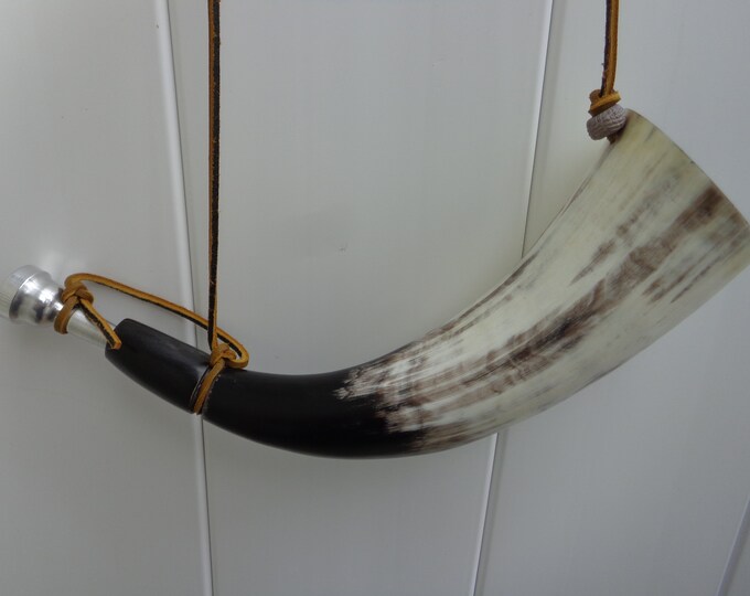 Genuine Viking Large Cow Horn Bugle With 72 Inch Leather Rawhide Cord ...