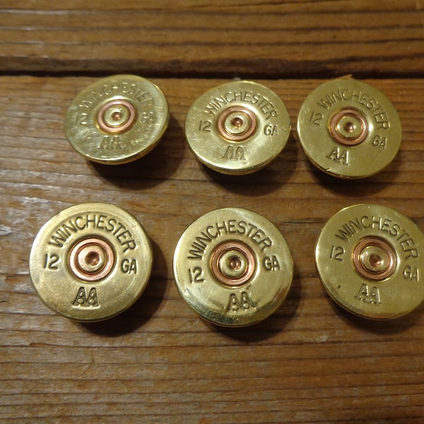 Winchester 12 Gauge "AA" Shotgun Shell Genuine Brass Button -Shotgun Shell Button - Bullet Button -Re-Enactors Buttons - Price Is Per Button