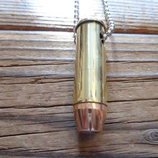 Bullet Necklace - 44 Remington Magnum - Bullet Necklace - Bullet Jewelry - Bullet Pendant - Bullet Accessory - Steampunk Necklace