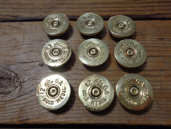Federal 12 Gauge Gold Medal Shotgun Shell Genuine Brass Button-shotgun  Shell Button bullet Button re-enactor's Buttons-price is per Button 