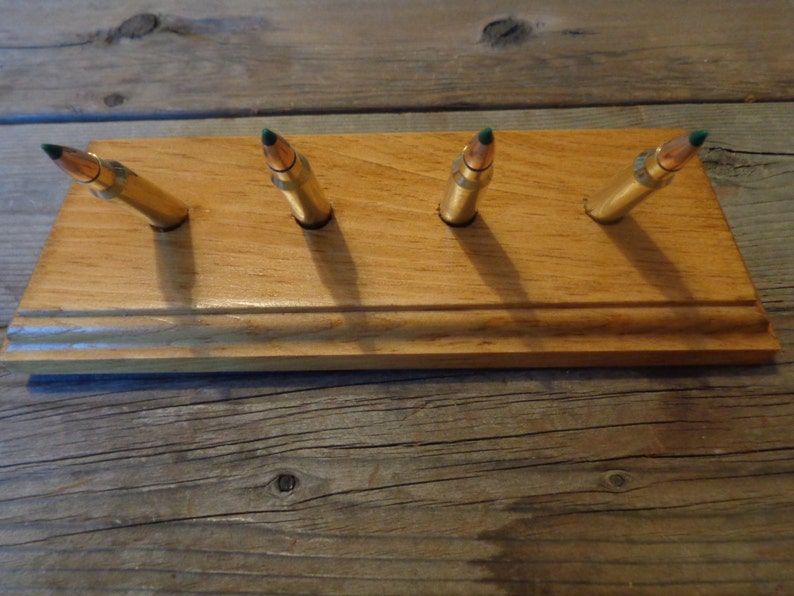 Rustic Handcrafted Bullet Key Rack On Wood Desk Paperweight | Etsy