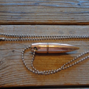 Bullet Necklace With Upcycled Surplus 50 Caliber BMG Bullet - Bullet Necklaces - Bullet Accessories - Bullet Pendant - Bullet Jewelry