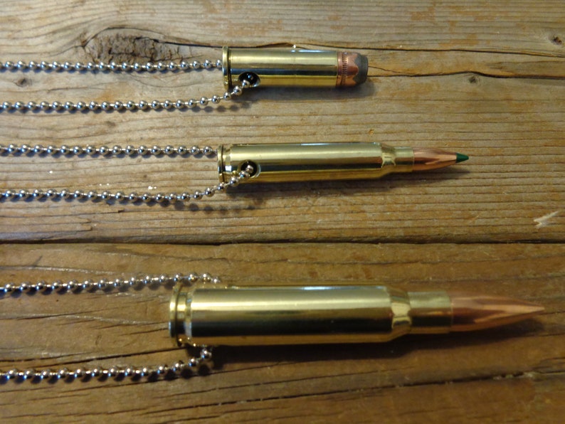 Bullet Necklace 7.62/308, 5.56/223, Remington 38 Special Bullet Necklaces Bullet Pendant Bullet Jewelry Bullet Necklace image 5