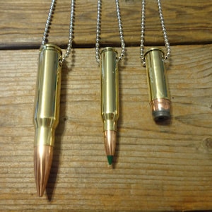 Bullet Necklace 7.62/308, 5.56/223, Remington 38 Special Bullet Necklaces Bullet Pendant Bullet Jewelry Bullet Necklace image 2