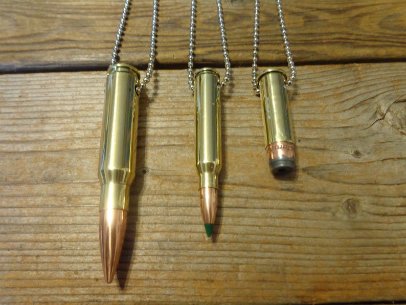 Bullet Necklace 7.62/308, 5.56/223, Remington 38 Special Bullet Necklaces Bullet Pendant Bullet Jewelry Bullet Necklace image 2