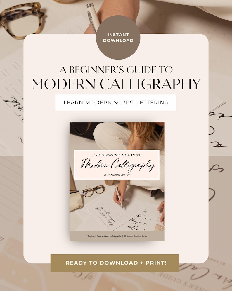 A Beginner’s Guide to Modern Calligraphy | Brush Pen Lettering Workbook ...