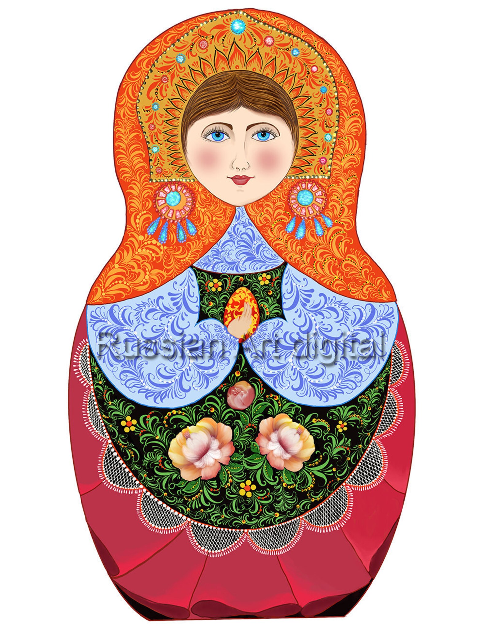 Открытки с матрешками