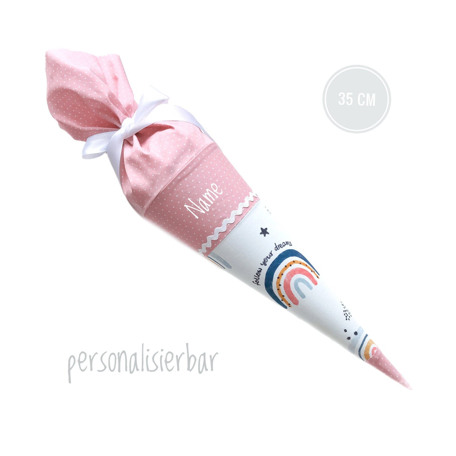 German school cone, back to school bag, first day of school, Schultute, Schultuete, kindercone, sugar cone, cornet, graduation gift, rainbow