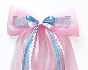 Schultütenschleife rosa, XL Zuckertütenschleife Mädchen, Schleife für Schultüten rosa türkis blau Schleife Schultüte Schleife Meerjungfrau