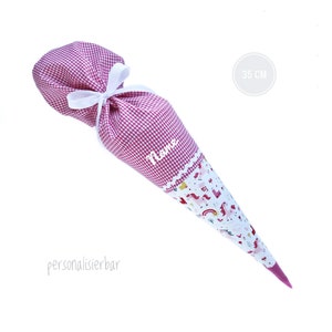 Geschwisterschultüte Einhorn Geschenke für Mädchen Kindergartentüte Mini-Zuckertüte Vorschultüte Geschwistertüte personalisierbar pink