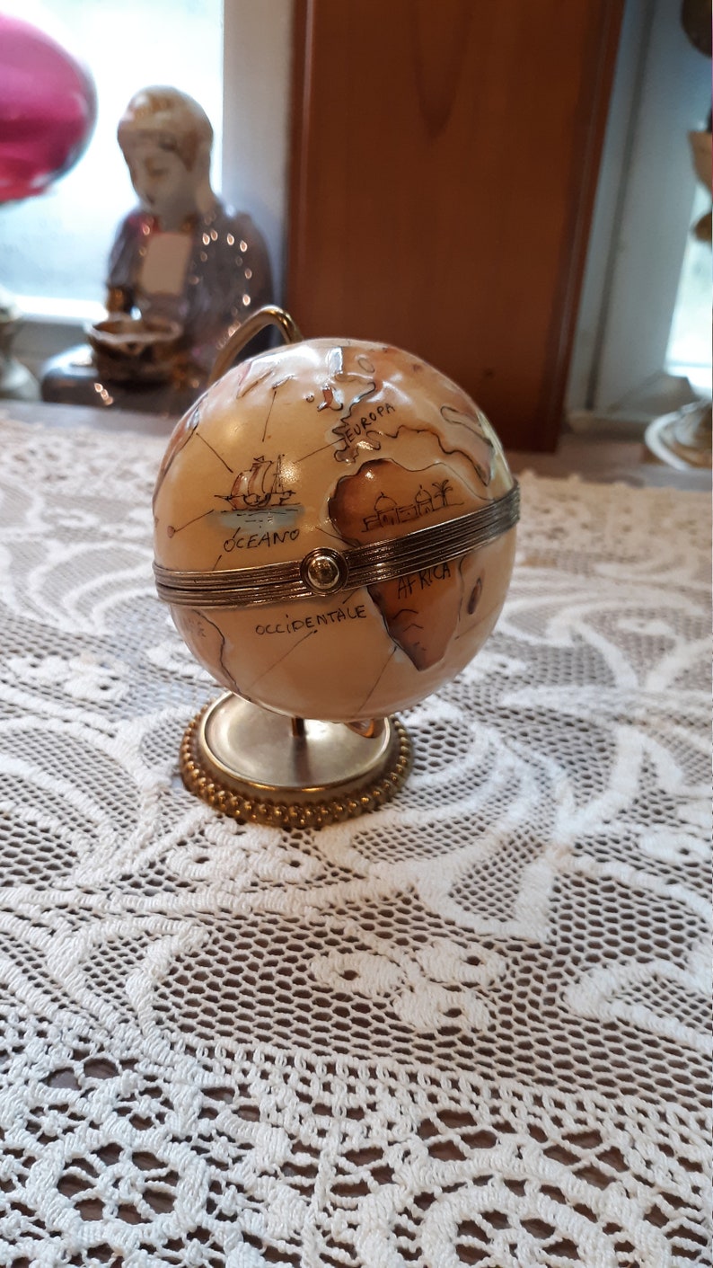 French Vintage Rochard Globe Trinket Box