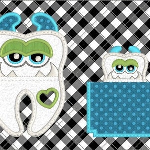 Tooth Fairy Pillow Monster Embroidery Design Digital download