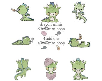 Dragon minis embroidery fill  Digital download