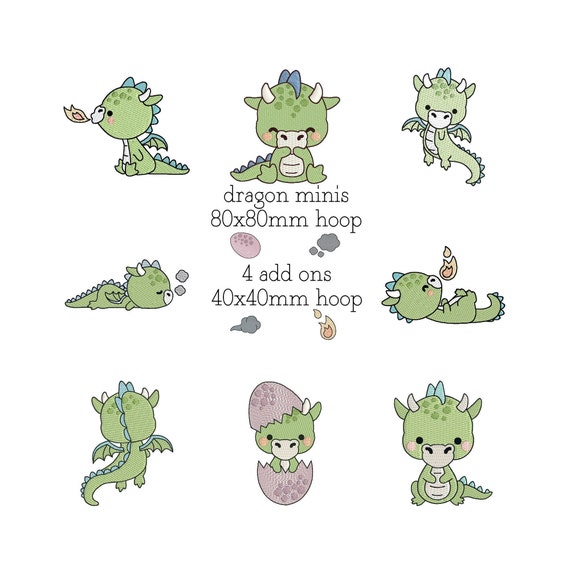 Dragon Minis Embroidery Fill Digital Download | Etsy